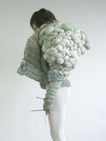 Renata Gar, Aver, fashion, sweater, Best knits, Aver Report, Knit Revolution, Ram sweater, amazing knitting, designer, mint green, chunky,